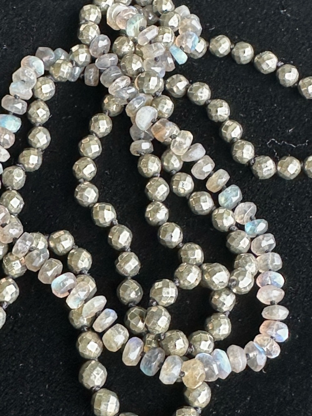Labradorite Faceted Rondelle Necklace - Picture 2 of 3